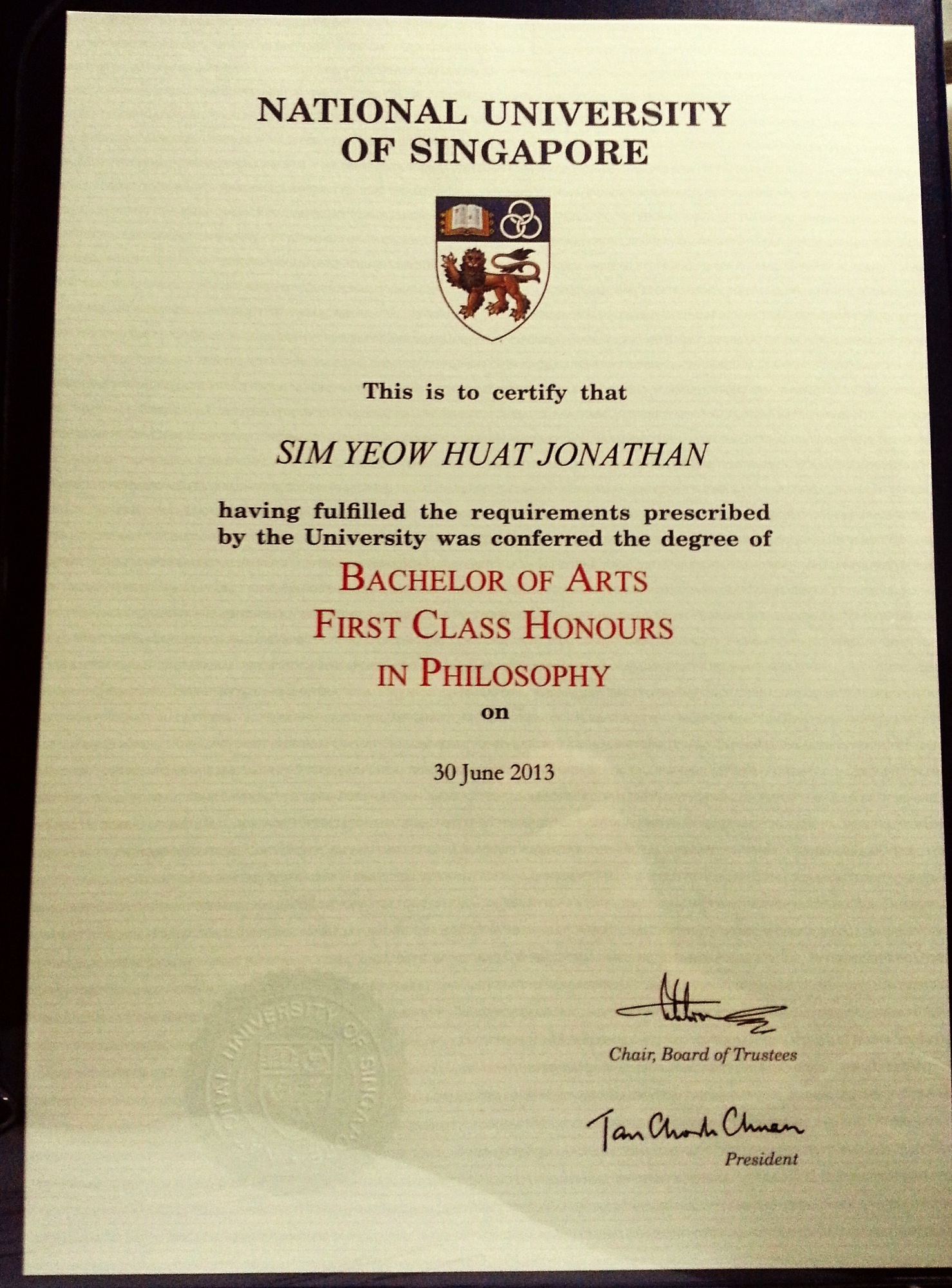 OMG!!! First Class Honours!!! I never thought that this day would have been possible!